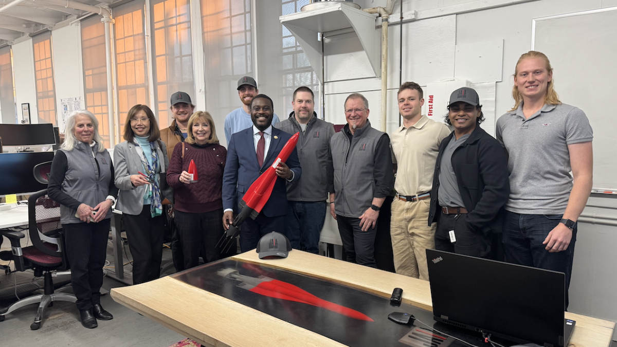 Congressman Amo with the team at Jaia Robotics at their headquarters in Bristol, Rhode Island