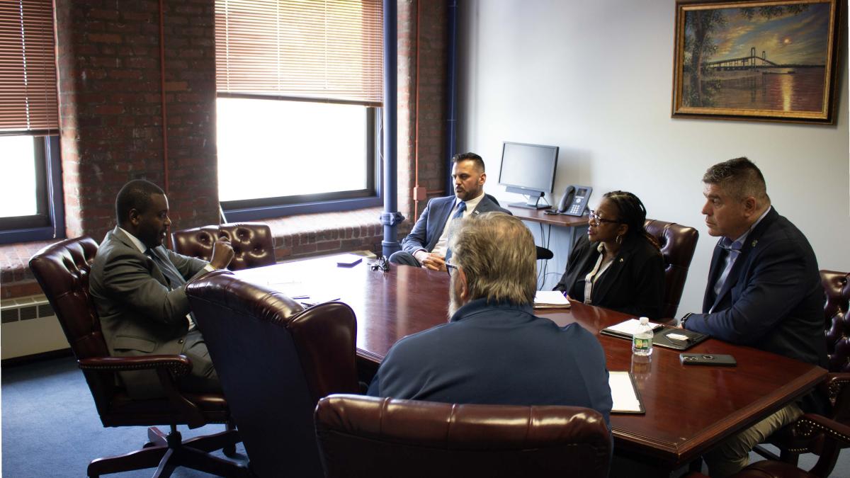 Congressman Gabe Amo and members of his District Veterans Advisory Committee composed of Veterans, Veterans organization leaders, and active local military stakeholders