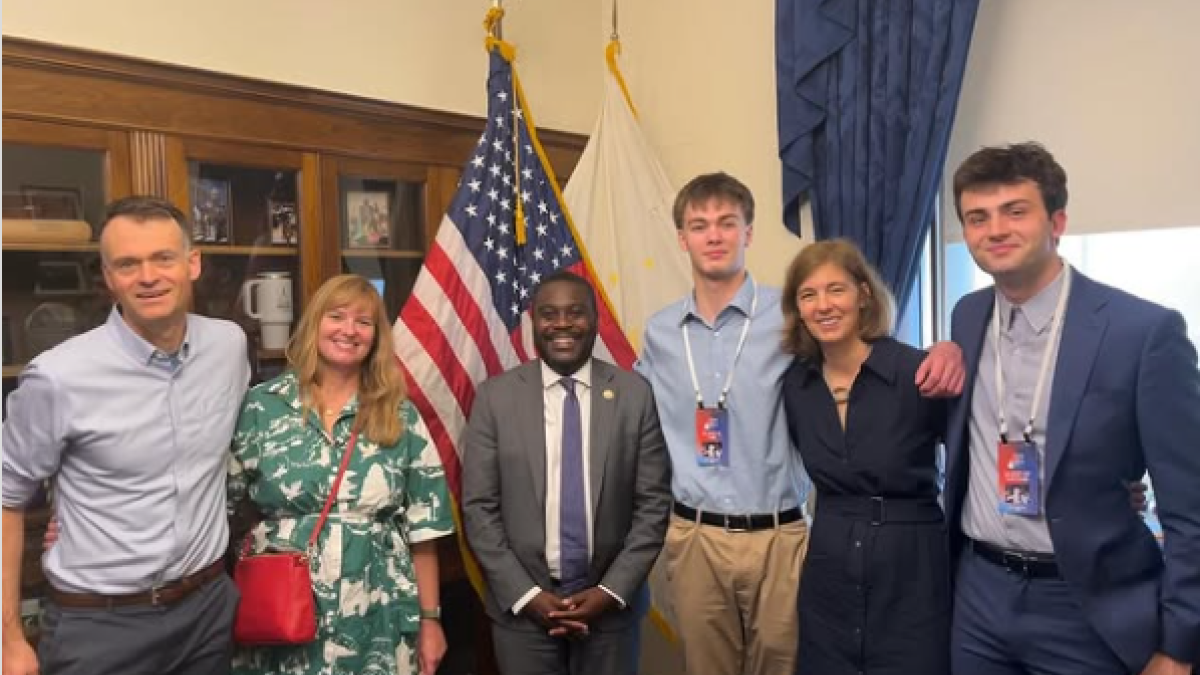 Art Competition Winner, 10th grade student Blake Harris of Providence, with Congressman Gabe Amo in Washington, D.C.