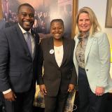 Congressman Gabe Amo with Vennicia Kingston and Liz Shuler