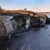 A view of the Cliff Walk in Newport, R.I., looking north in February 2023 shows areas of old and new damage to the popular tourist destination.BARRY CHIN/GLOBE STAFF