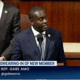 Congressman Gabe Amo delivering inaugural floor speech.