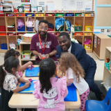 Amo meets kids at Children's Friend