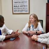 Congressman Amo speaks with EBCAP medical providers