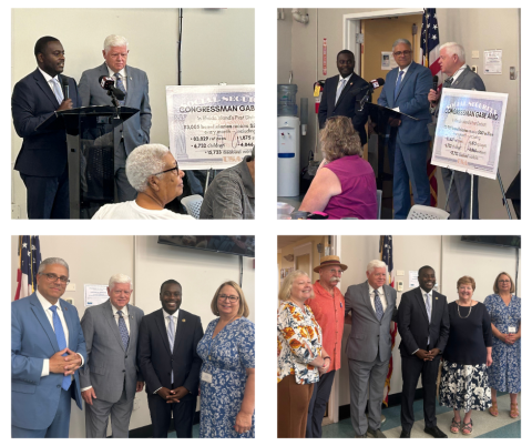 Congressman Amo joins Congressman Larson and Mayor DaSilva at East Providence Senior Center to discuss the Social Security 2100 Act